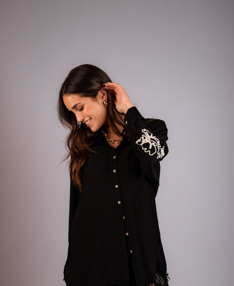 Camisa Mikonos (PRE VENTA) negro