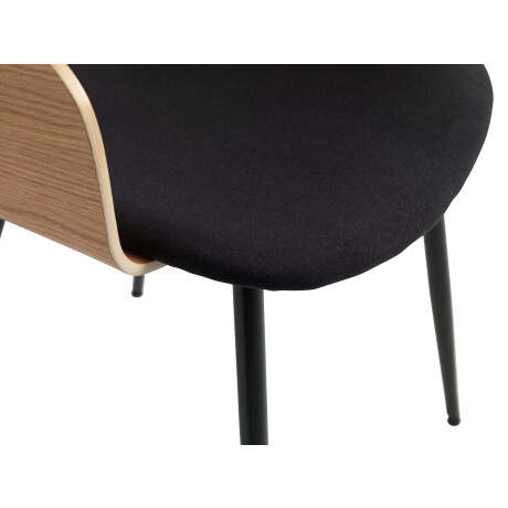Silla De Comedor Hvidovre Tela Negro/Roble