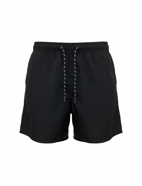 Short de baño liso negro
