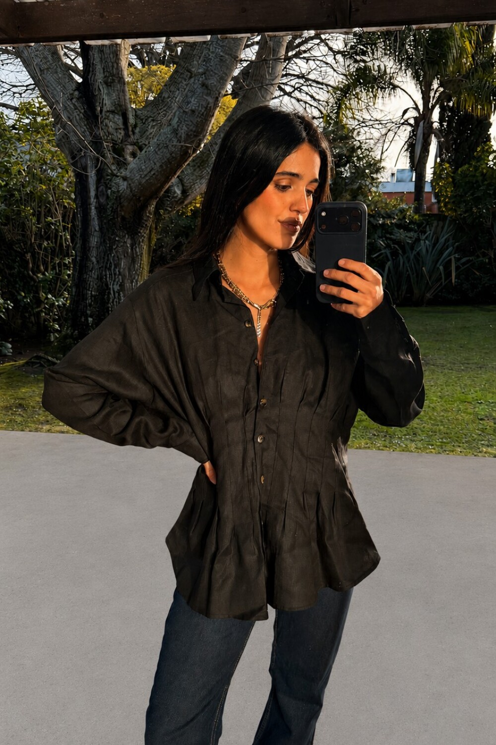 Corset Shirt Negro