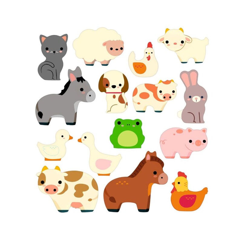Set de stickers reposicionables Granja