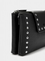 Bolso Bandolera Doble Con Textura Y Tachuelas negro