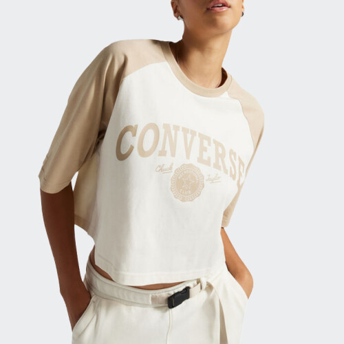 Remera Converse Retro Chuck Cropped Tee Off White