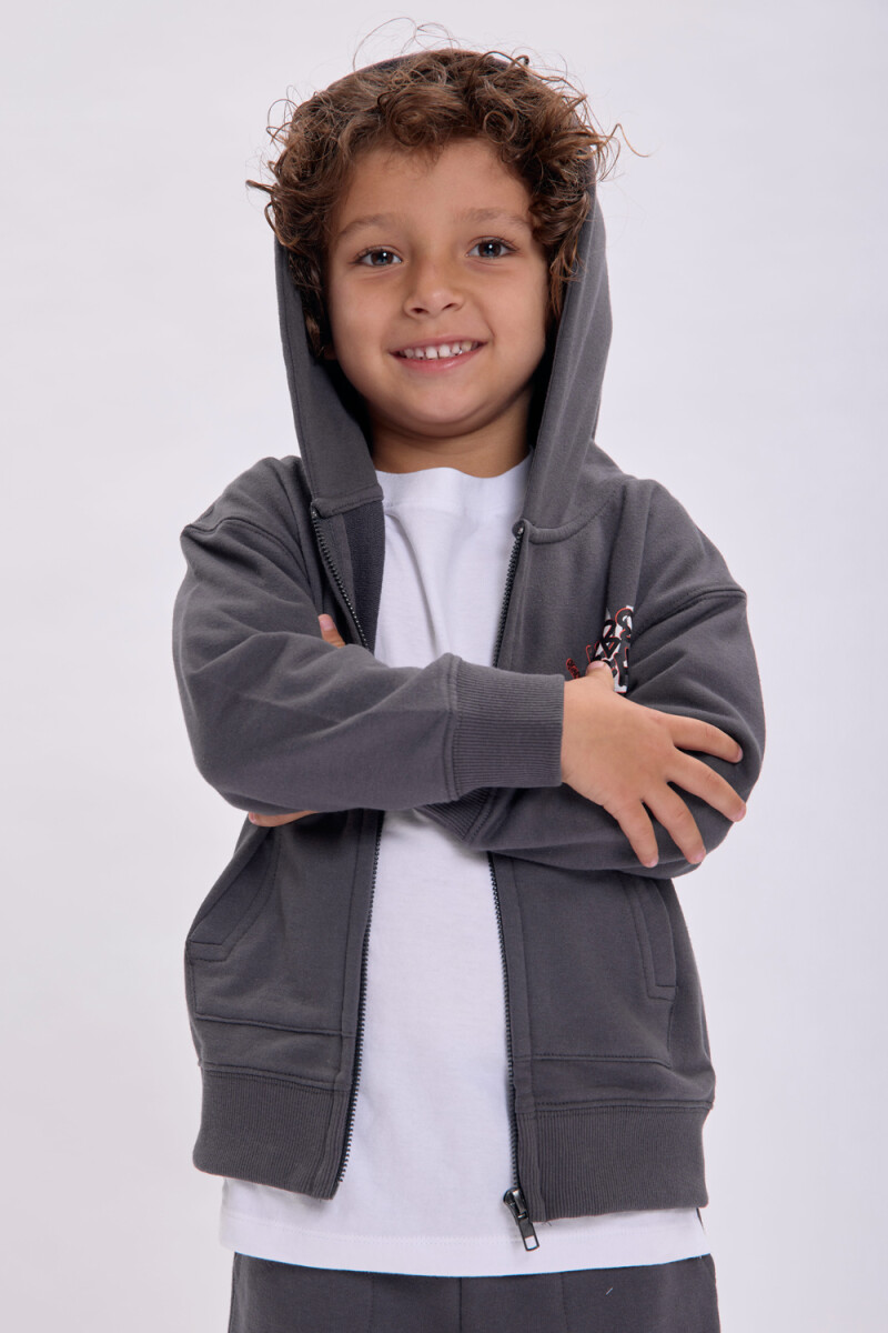 Campera deportiva Vibe Check Gris Oscuro