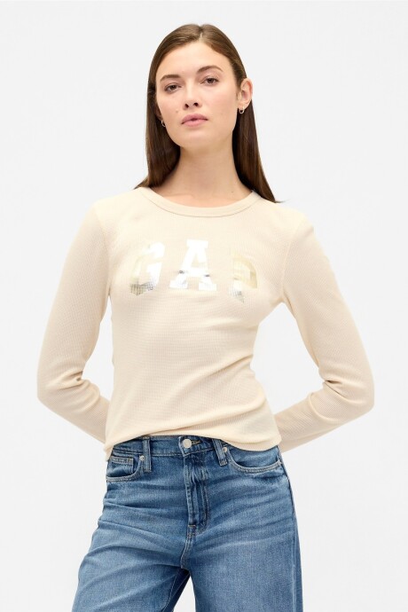 Remera Waffle Manga Larga Mujer Anchorage Cream
