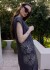 Vestido Floral Largo Gris