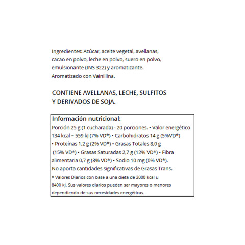 Carat Supercrem Avellana 500g Carat Supercrem Avellana 500g