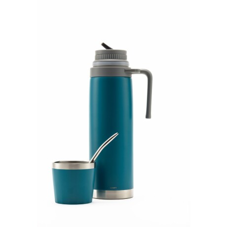 Termo Comet tapa mate Capri 1 Lt + bombilla Azul