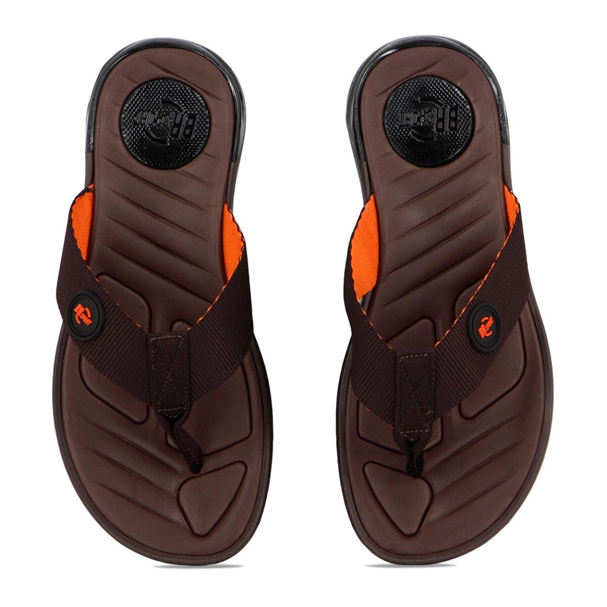 Chanclas Hombre Br Sport - Cafe-naranja 