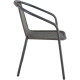 Silla de Exterior Apilable Simil Ratán Café con Apoyabrazos Silla de Exterior Apilable Simil Ratán Café con Apoyabrazos