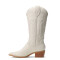 Bota de Mujer Miss Carol EDNA tejana con diseño en la caña Beige