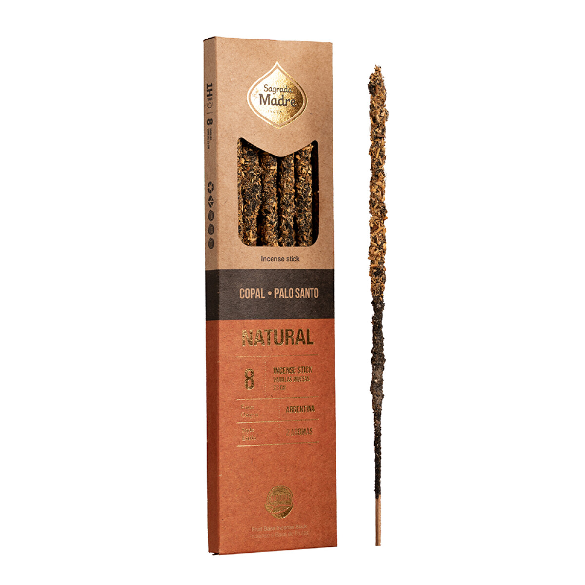 INCIENSO LINEA NATURAL SAGRADA MADRE DOS AROMAS X8 - Copal/palo Santo 