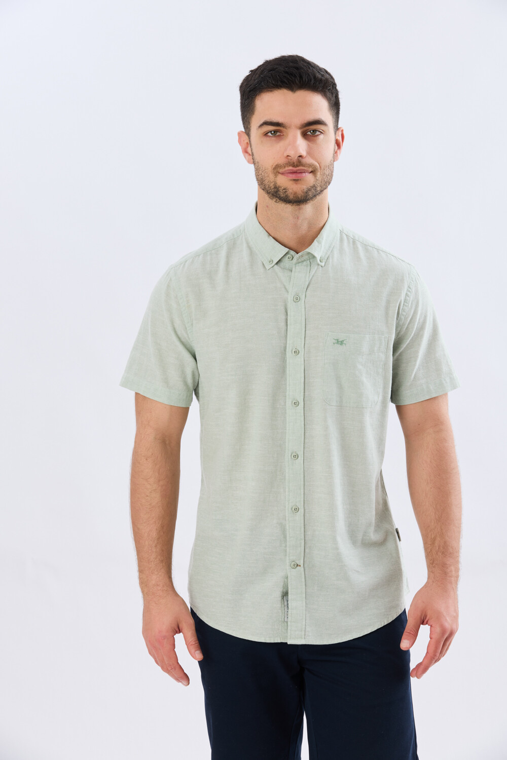 CAMISA LISA DE LINO Menta