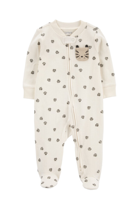 Pijama una pieza de algodón, diseño tigre Sin color