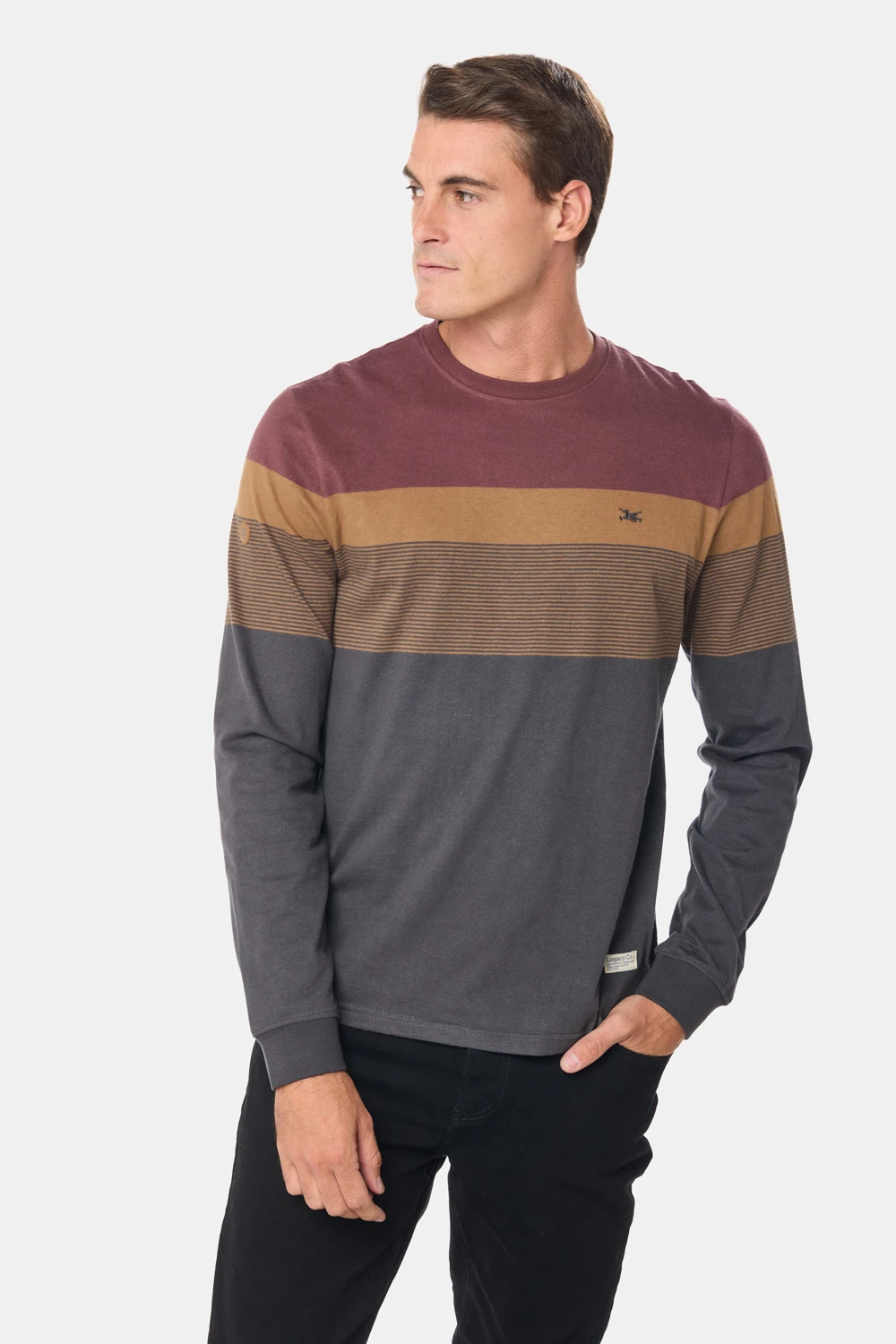 REMERA RAYADA Bordo