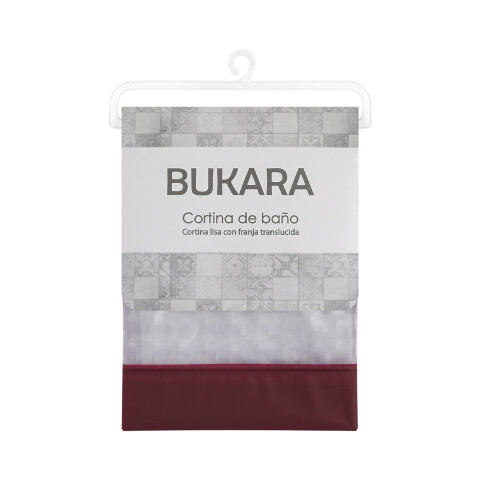 Cortina Baño con Transparencia Bukara con Argollas 180 x 180 cm BORDO