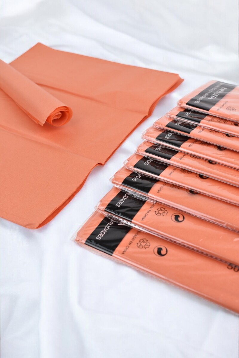 Pack x 10 - Papel seda 50 x 66 cm - NARANJA 