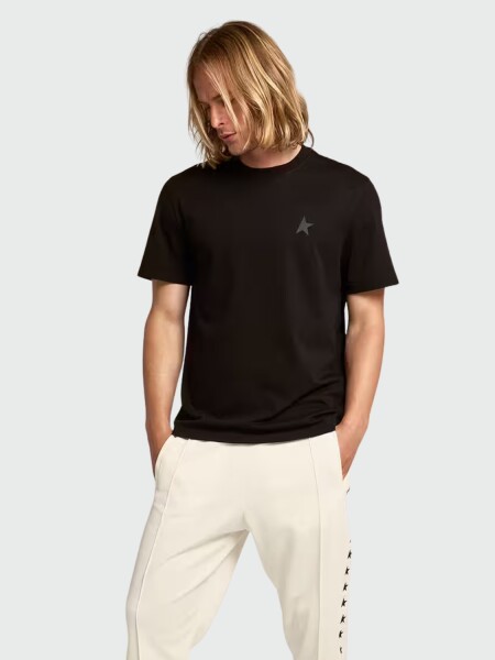 GOLDEN GOOSE - Remera con estrella negra en la parte delantera Negro