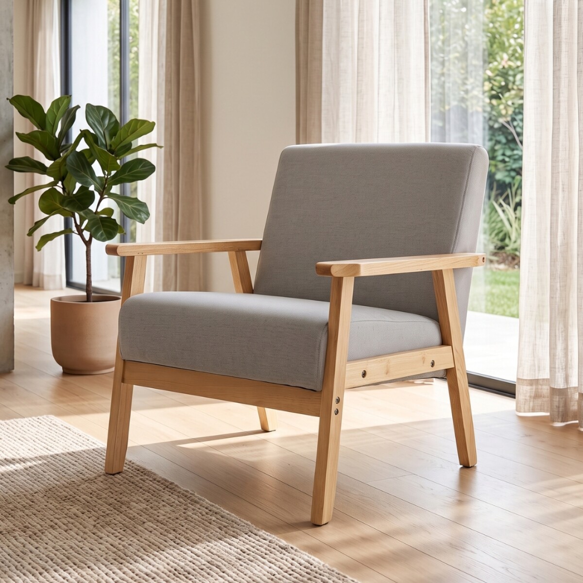 Butaca Poltrona Nórdica Madera natural - Lyon 