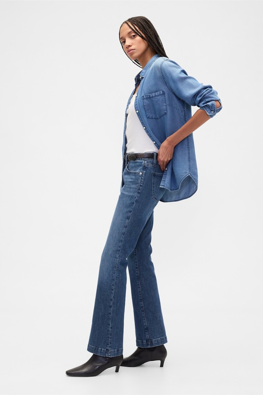 Jean Boot Tiro Bajo Mujer Dark Wash