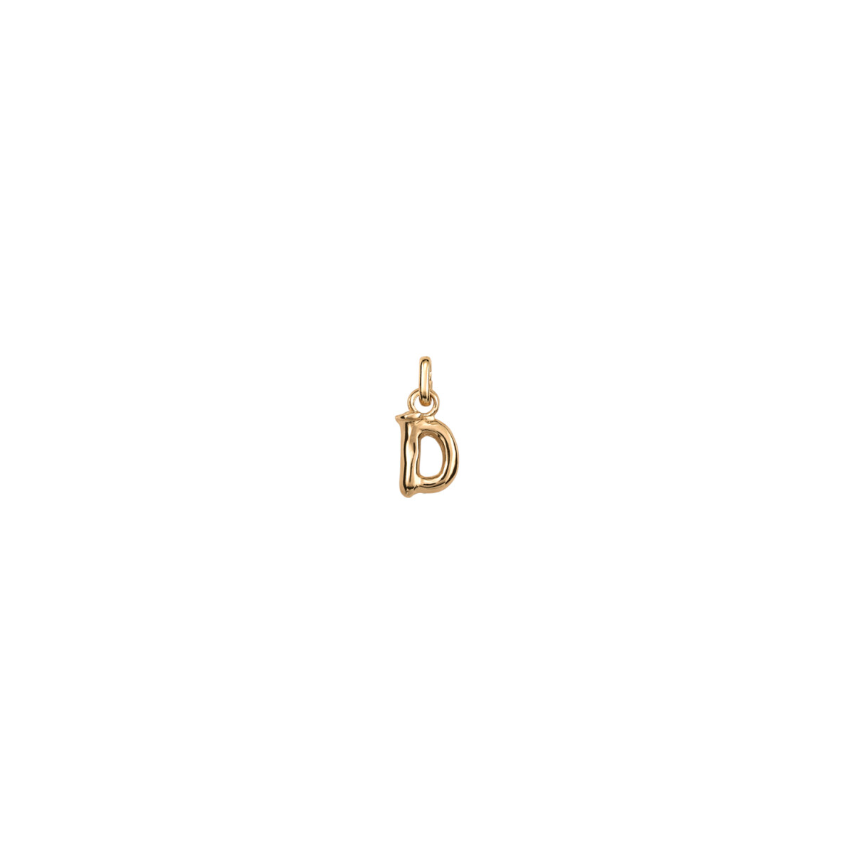 CHARM DE ALEACION DE METALES BAÑADO EN ORO DE 18 K CON FORMA DE LETRA D CON ARGOLLA - Charm 