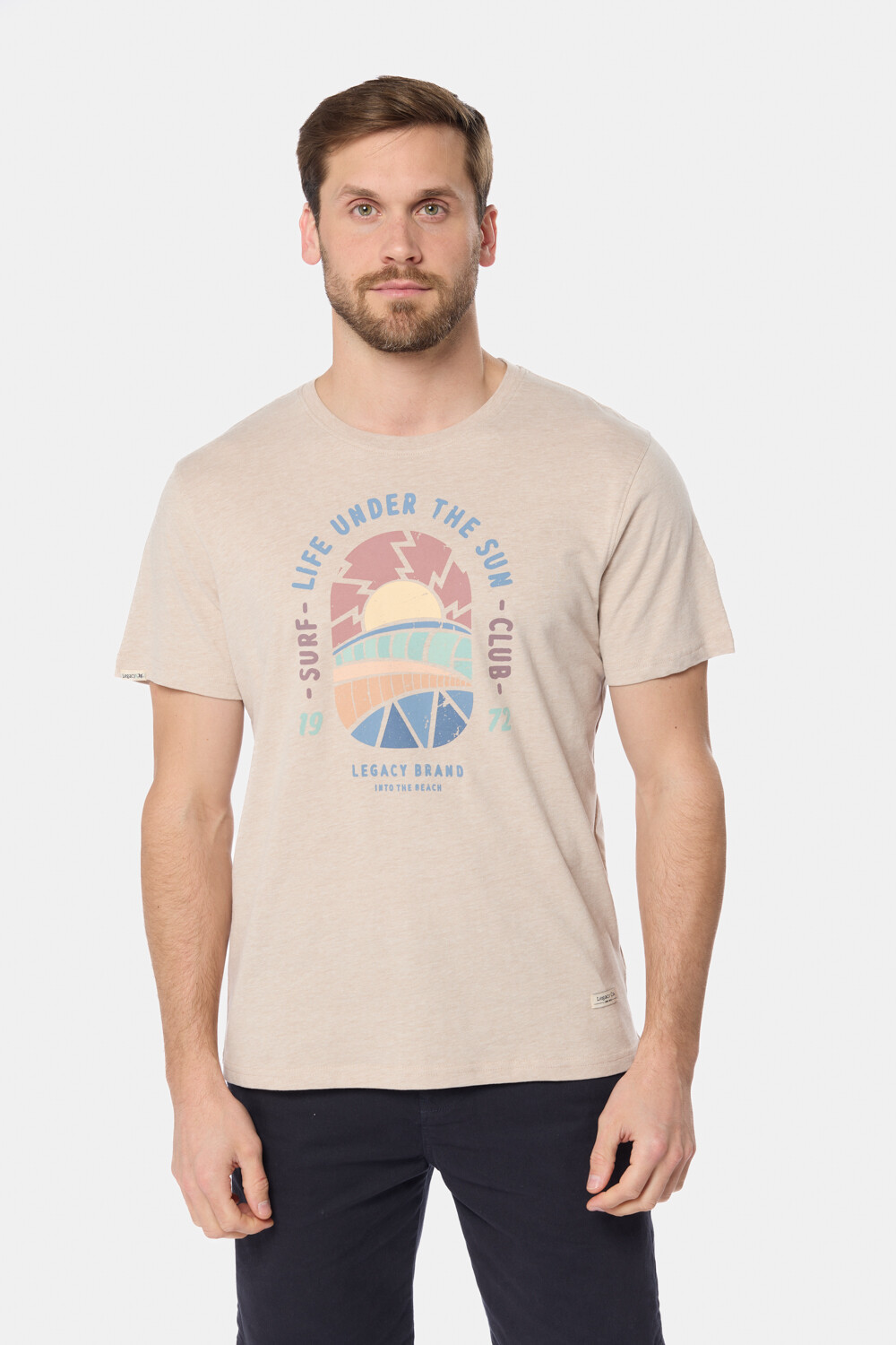 REMERA ESTAMPADA DE ALGODÓN Beige