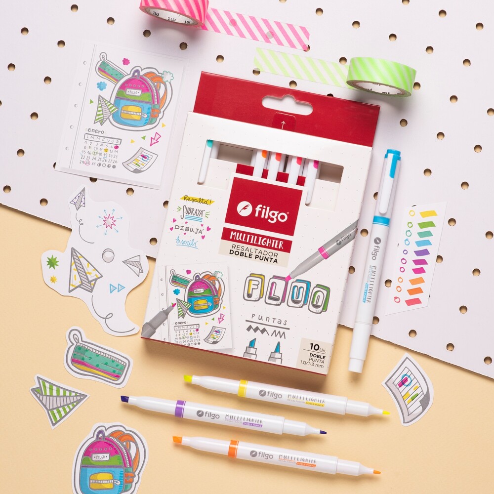 Destacador Multilighter Fluo x10 Filgo #RESALTADOR MULTILIGHTER FLUO X10 FILGO