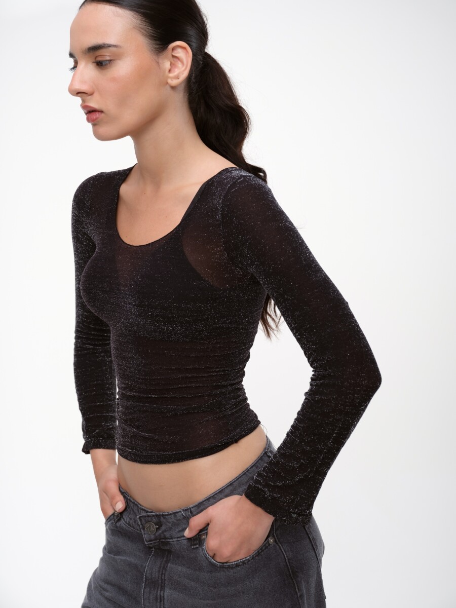 Camiseta Lurex - Negro 