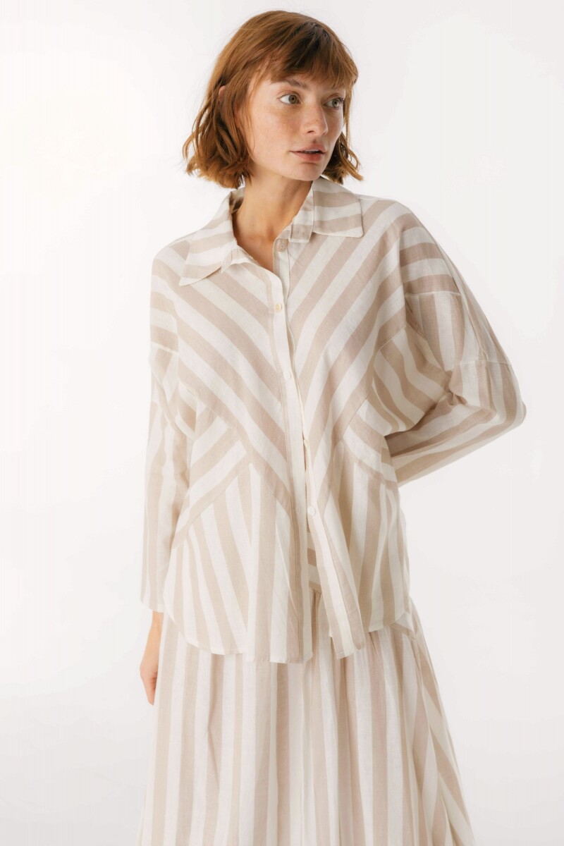 Camisa Zeia Rayas Beige