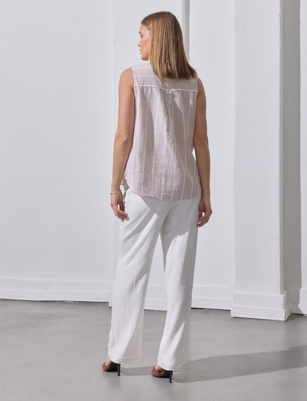 Camisa Lino BEIGE/MULTI
