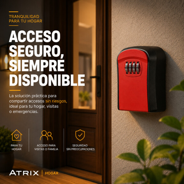 Caja Fuerte Cofre De Seguridad C/ Combinación 9,5 cm x 8 cm Rojo