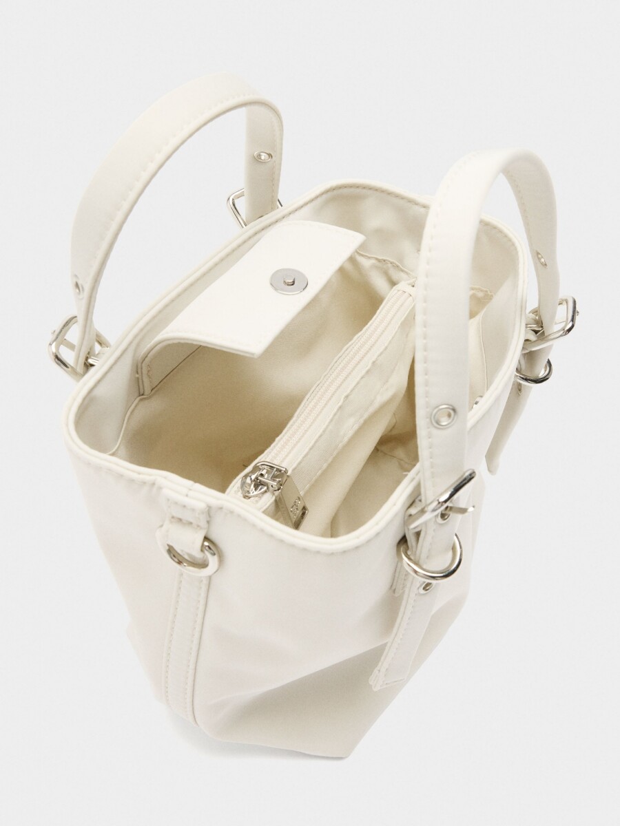 Bolso Tote De Nylon S crudo