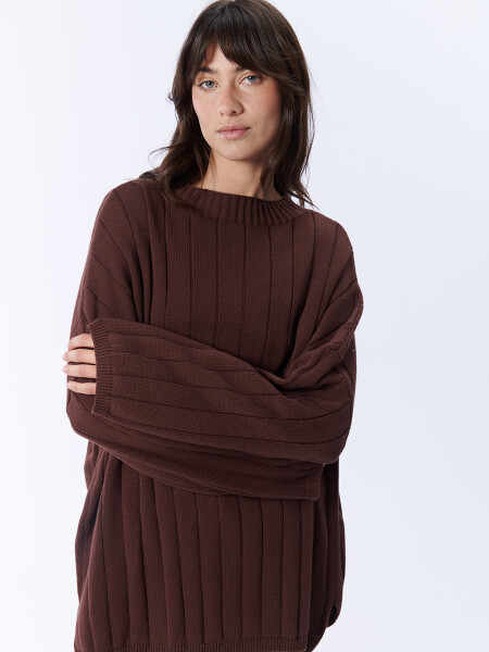 Buzo Punto Oversize Chocolate