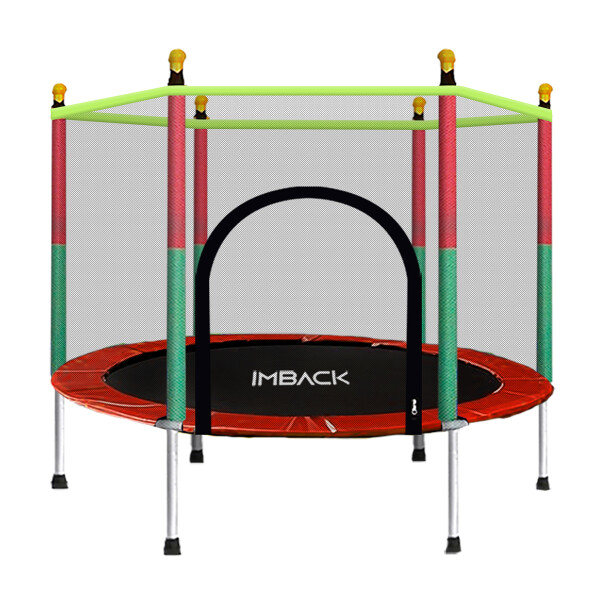 Cama Elastica de 1.40M Trampolin Saltarin con Red Proteccion y refuerzo seguridad IMBACK Color Rojo Cama Elastica de 1.40M Trampolin Saltarin con Red Proteccion y refuerzo seguridad IMBACK Color Rojo