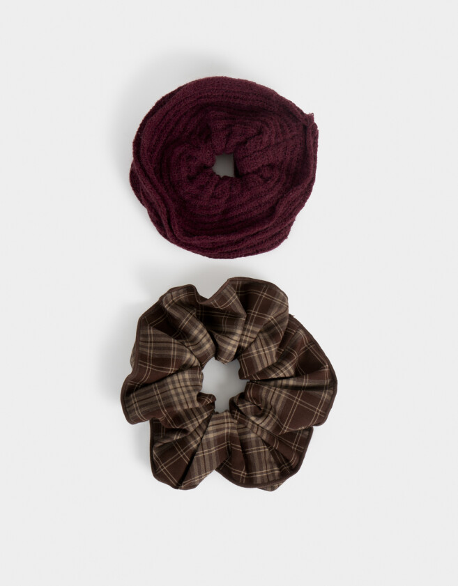 Skunzies Tejida Scrunchie - Combinacion Bicolor