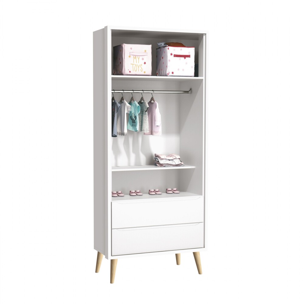 Ropero 2 Puertas 2 Cajones infantil - Theo Blanco