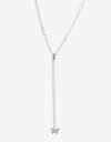 Collares Largos Cubic zirconia Collar Largo Con Dije Mariposa Cubic - Plateado