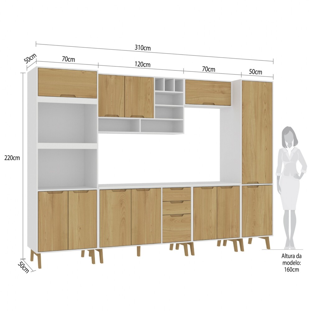COMBO COCINA - LINEA WOOD BLANCO