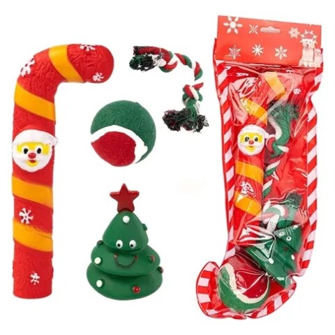 SET NAVIDAD 4 JUGUETES NAVIDEÑOS MORDEDOR PERROS SET NAVIDAD 4 JUGUETES NAVIDEÑOS MORDEDOR PERROS