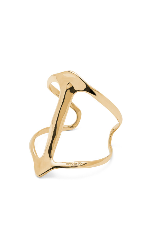 PULSERA RÍGIDA DE ALEACIÓN DE MATALES BAÑADO EN PLATA DE LEY ESTRUCTURA MANTARRAYA Pulsera