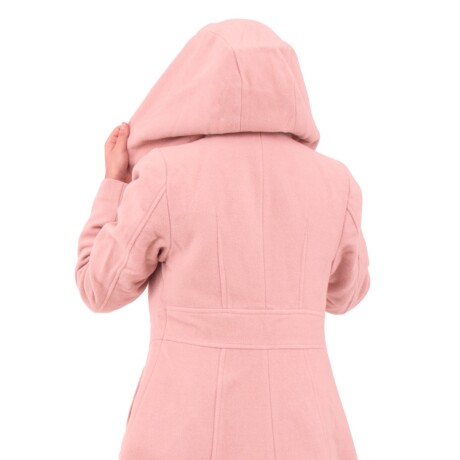 Abrigo 100% Lana con Capucha Amanecer Rosado