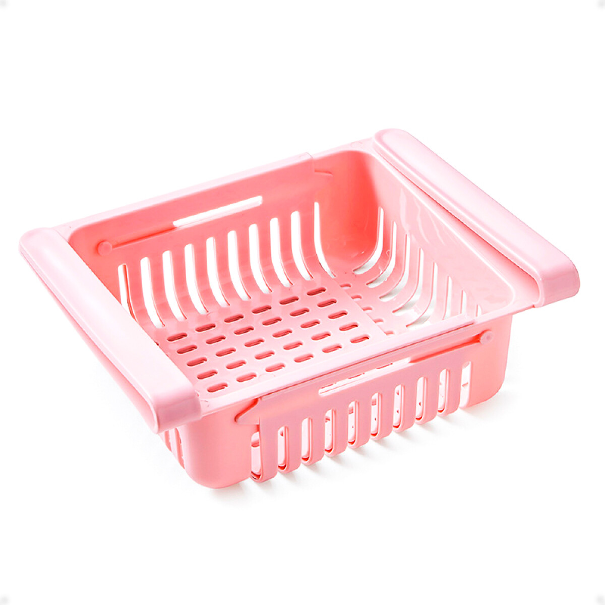 Cajón Organizador Plástico para Heladera - Rosa 