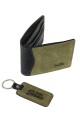Set billetera y llavero Verde