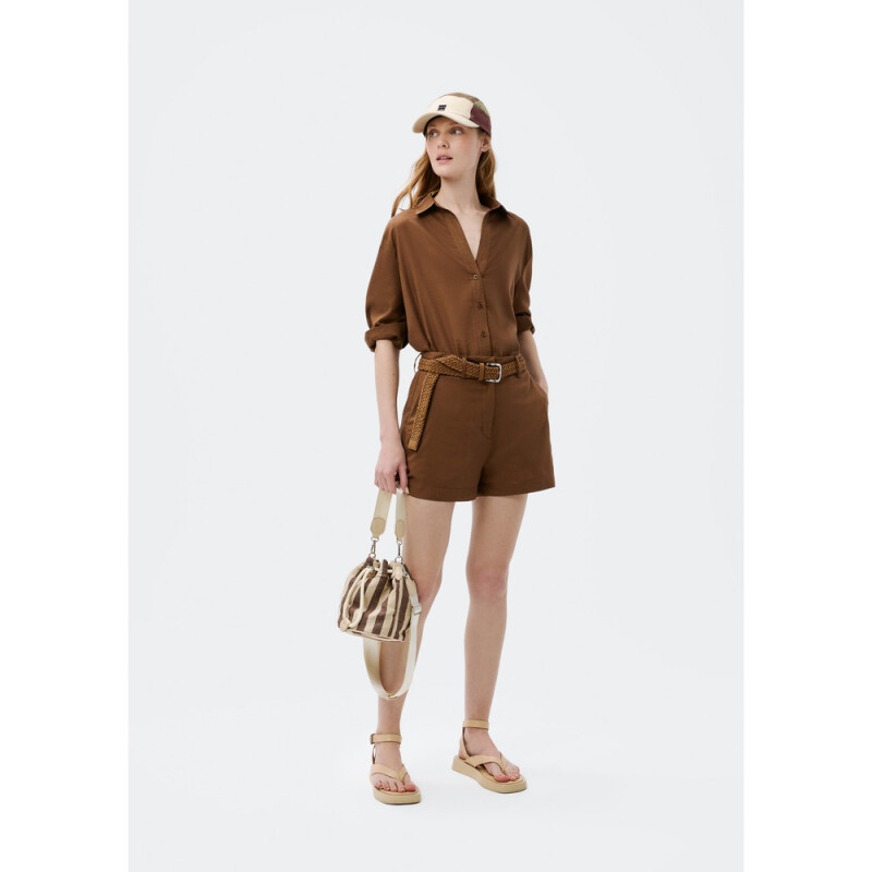 SHORTS FEM MARROM ESCURO