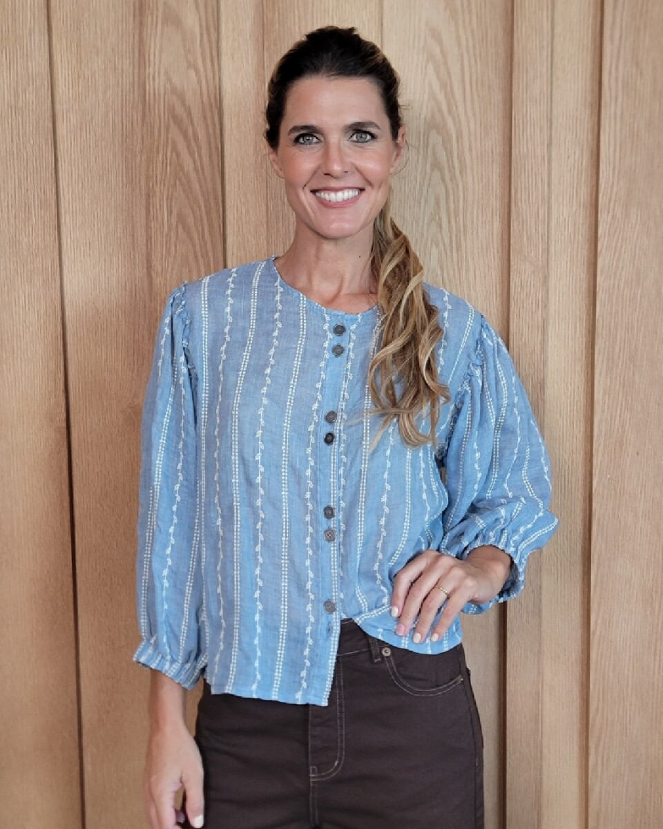 Camisa Melón - Broderie Celeste 