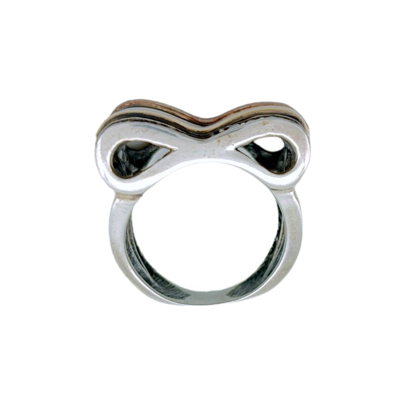 Anillo Moño-Plata y Oro-Piedra Zirconia-AN5076 conpiedra