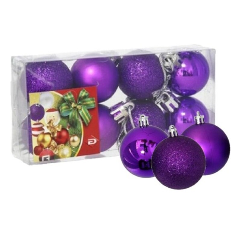 Esferas Navideñas Púrpura 3 cm – Caja x8 GE CAJA 8 BOLAS DE NAVIDAD PURPURA 3CM 3STD