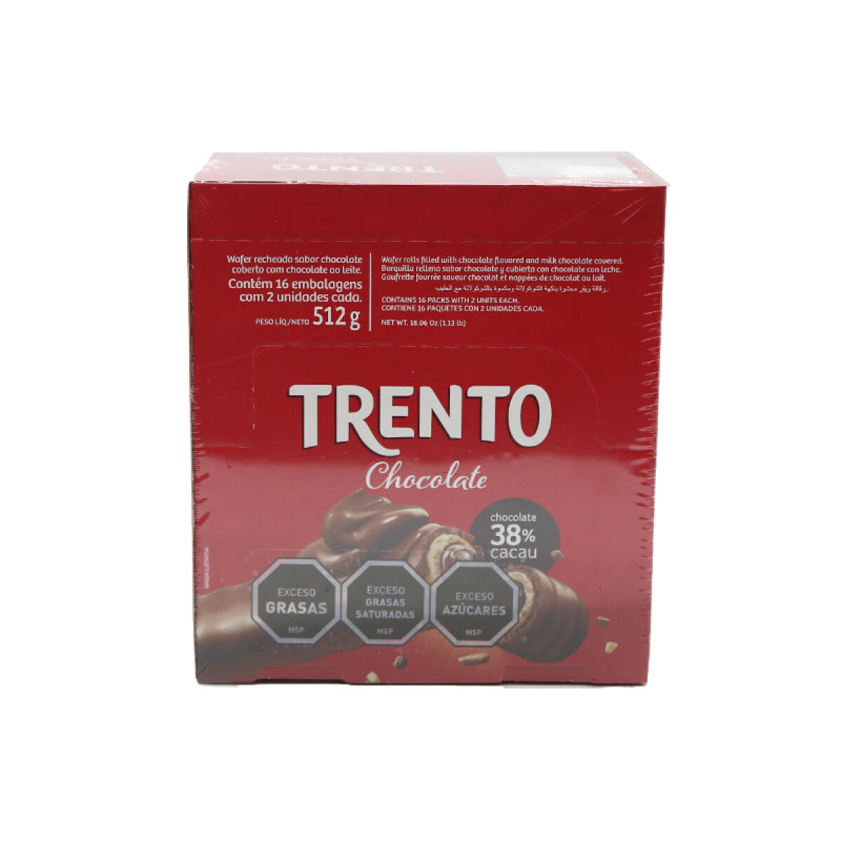 Barquillo TRENTO 512Grs 16Pcs - Chocolate 