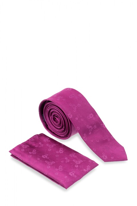 CORBATIN CON PAÑUELO FUCSIA