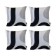 Set x4 funda de almohadones lisa 43 x 43 cm RAYAS NEGRO Y GRIS